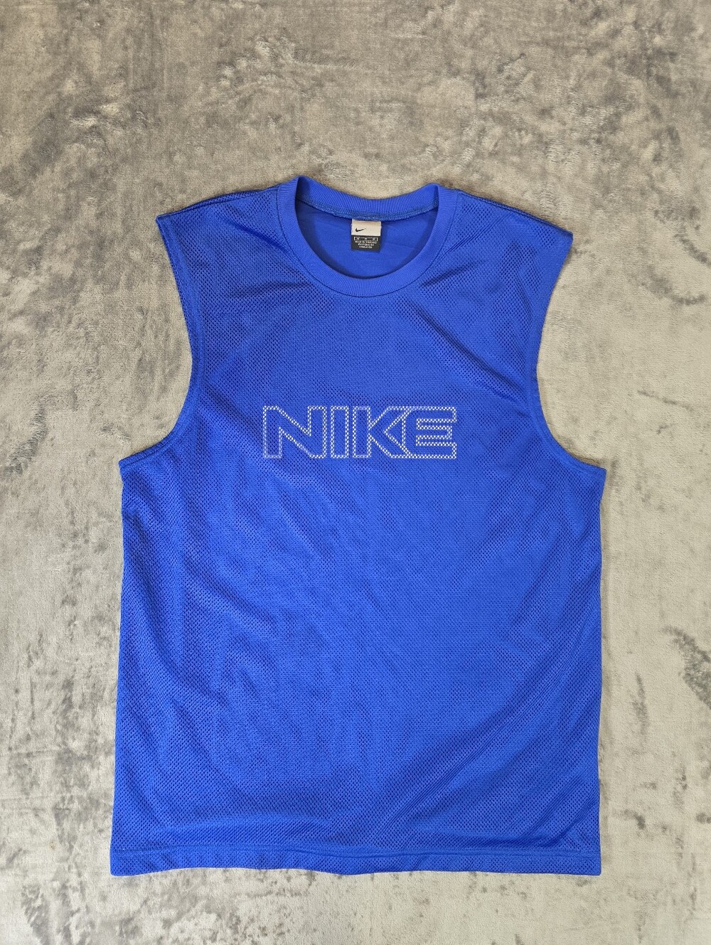 Vintage Y2k Nike Mesh Basketball Jersey Tank Top Size Large Blue